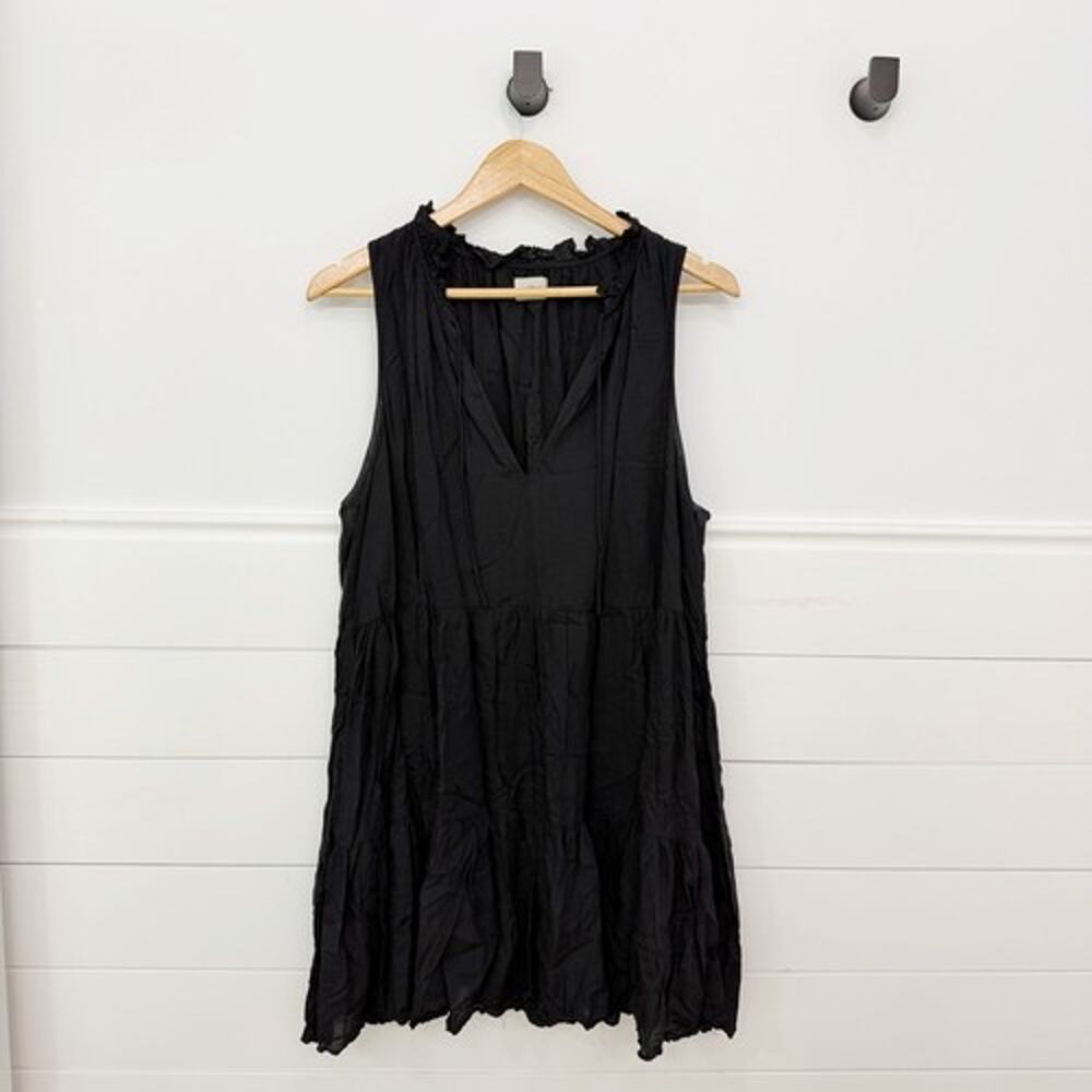 Women’s Wilfred Tiered Black Sleeveless Babydoll Mini Dress Size Medium M
